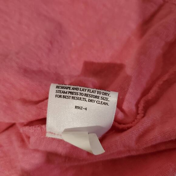 Eileen Fisher 100% Linen Pink V Neck Tunic Top Womens Size S Solid Relaxed Shirt - Picture 10 of 11